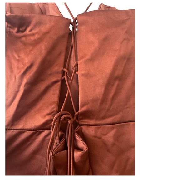 NWT Corset Cowl Satin Dress in Sienna - Picture 5 of 7